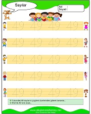 okul öncesi 1 sayısı çizgi çalışması